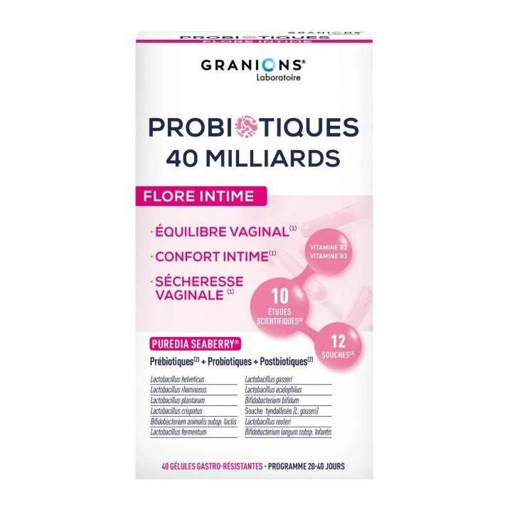Probiotiques Flore Intime x40 gélules – Granions – IllicoPharma