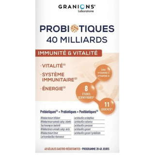 Probiotiques Immunité & Vitalité x40 gélules – Granions – IllicoPharma
