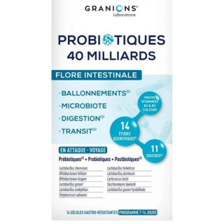 Probiotiques Flore Intestinale x14 gélules – Granions – IllicoPharma