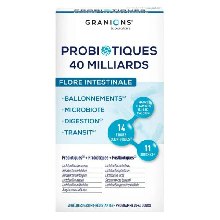 Probiotiques Flore Intestinale x40 gélules – Granions – IllicoPharma
