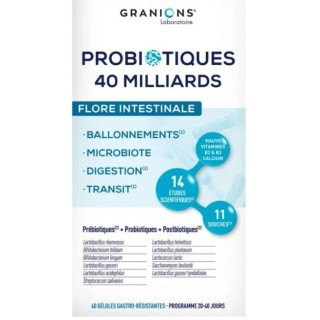 Probiotiques Flore Intestinale x40 gélules – Granions – IllicoPharma