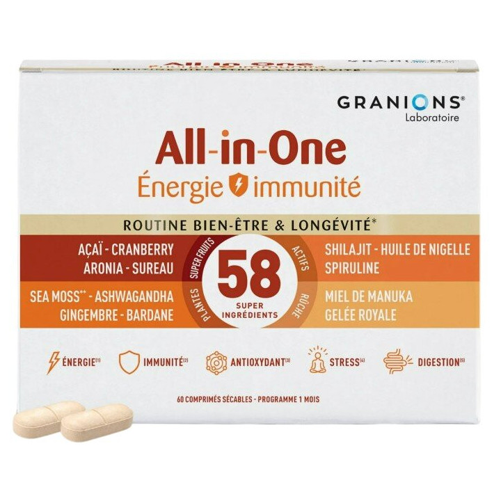 All-In-One Energie & Immunité x60cpr – Granions – IllicoPharma