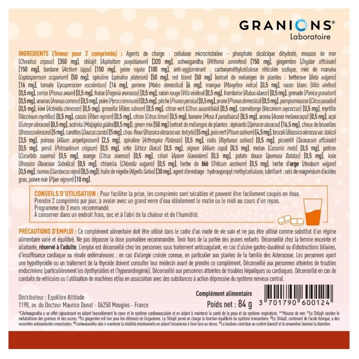 All-In-One Energie & Immunité x60cpr – Granions – IllicoPharma