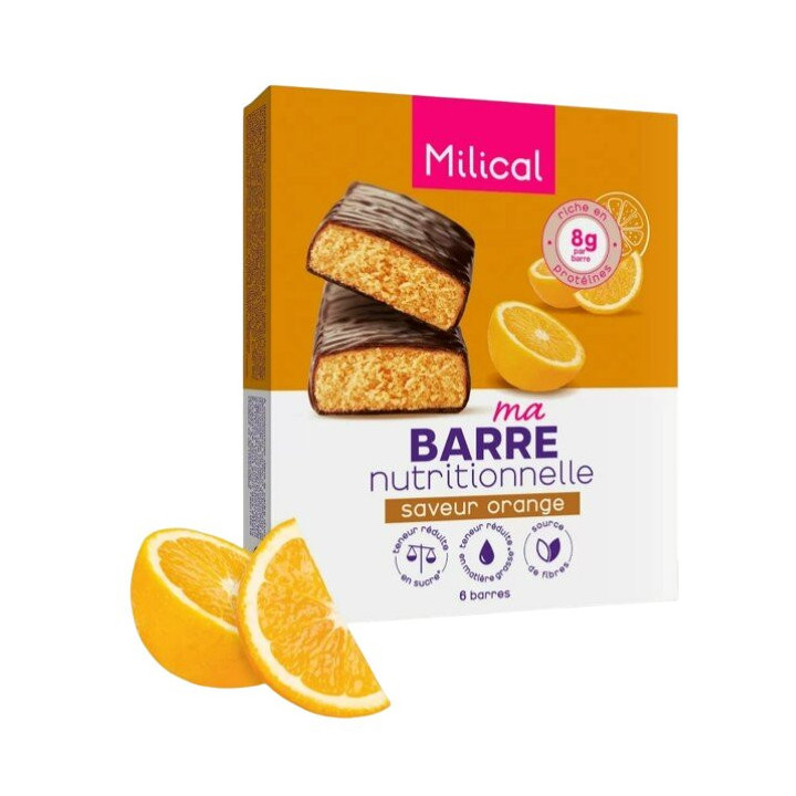 Ma Barre Hyperprotéinée Chocolat Orange x6 Milical – IllicoPharma