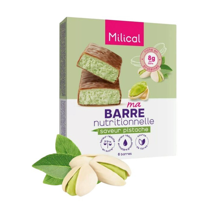 Ma Barre Hyperprotéinée Chocolat Pistache x6 Milical – IllicoPharma