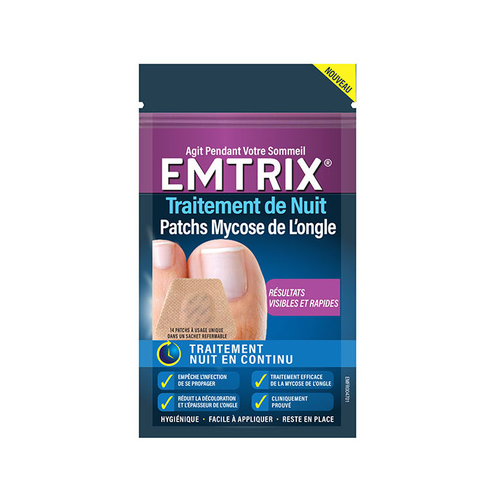 Emtrix Traitement Mycose de l'Ongle Patch Nuit x14 – IllicoPharma
