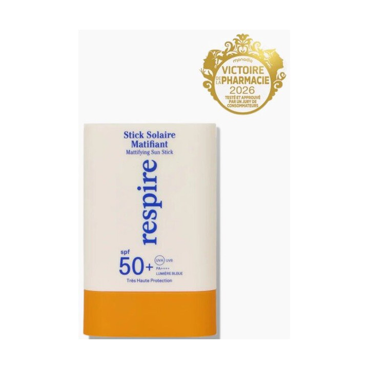 Stick Solaire Matifiante SPF50+ 15g - Respire - IllicoPharma