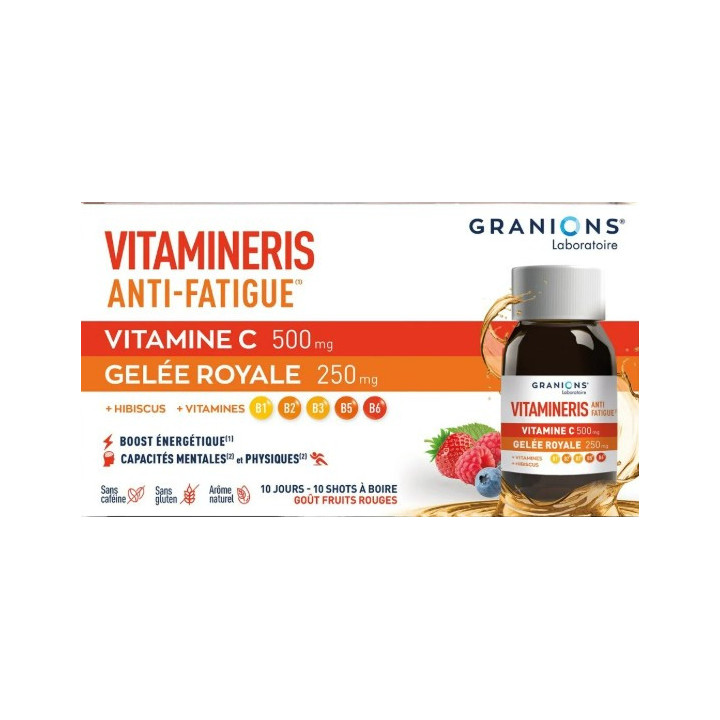 Vitamineris Anti-Fatigue x10 shots - Granions - IllicoPharma