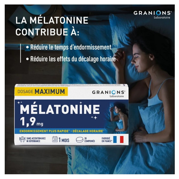 Mélatonine 1,9mg x30cpr - Granions - IllicoPharma