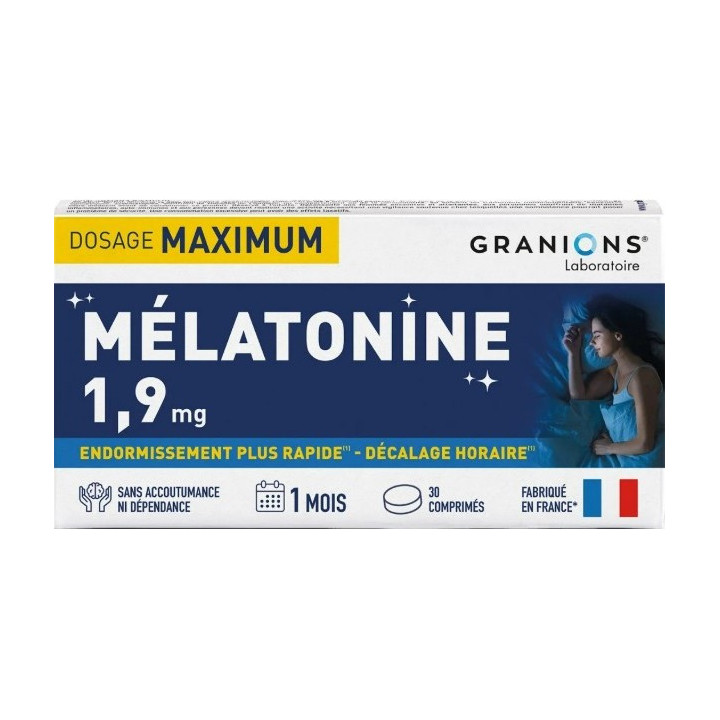 Mélatonine 1,9mg x30cpr - Granions - IllicoPharma