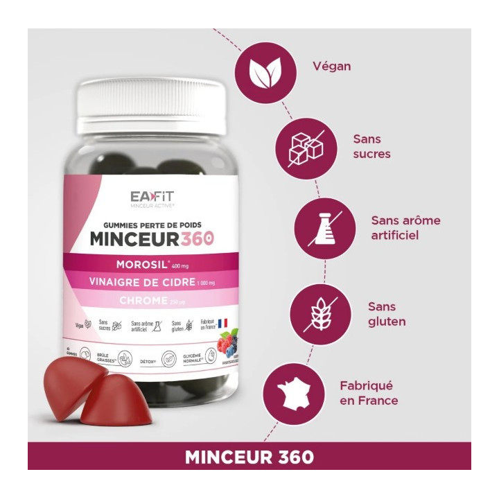 Minceur 360 Gummies Morosil & Vinaigre de Cidre x40 - Eafit - IllicoPharma