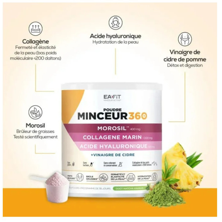 Minceur 360 Morosil Matcha Poudre 275g - Eafit - Pharmacie en ligne IllicoPharma
