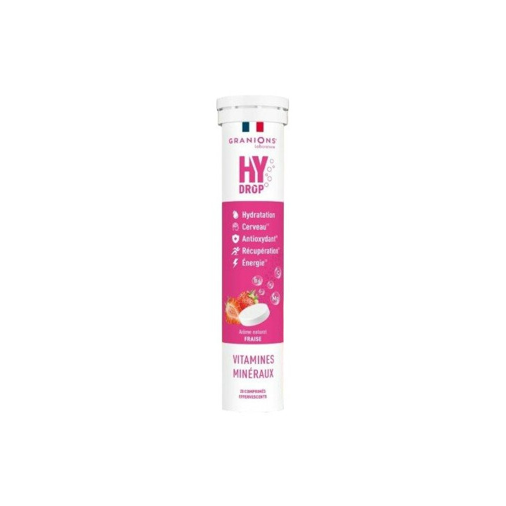 Hydrop Hydratation Électrolytes Fraise x20cpr effervescents - Granions - IllicoPharma