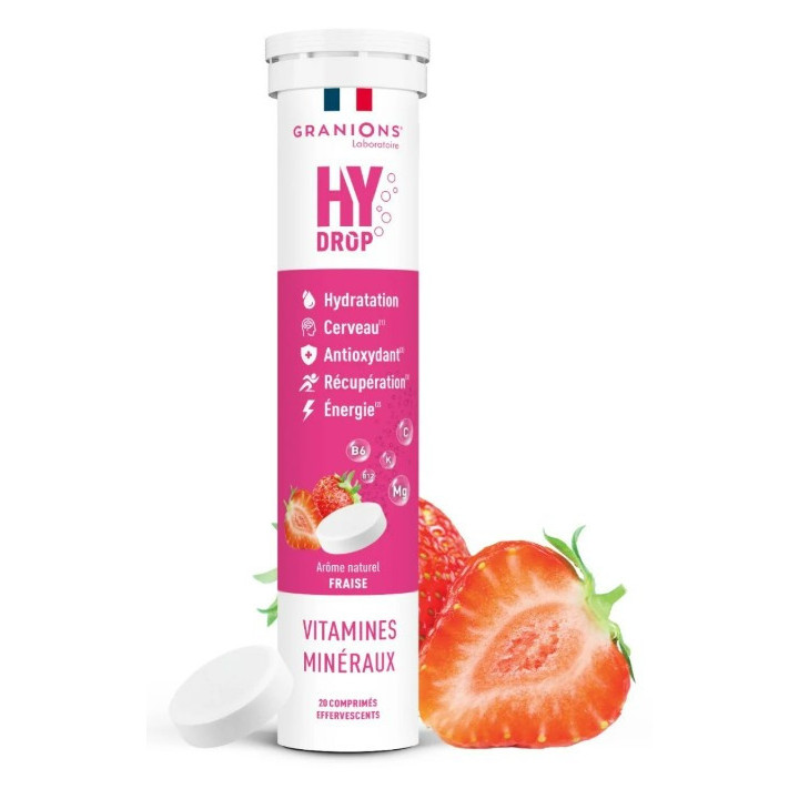 Hydrop Hydratation Électrolytes Fraise x20cpr effervescents - Granions - IllicoPharma