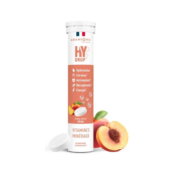 Hydrop Hydratation Électrolytes Pêche x20cpr effervescents - Granions - IllicoPharma