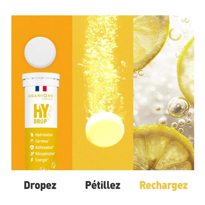 Hydrop Hydratation Électrolytes Citron x20cpr effervescents - Granions - IllicoPharma