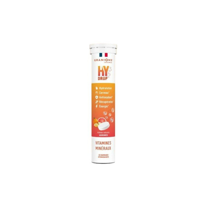 Hydrop Hydratation Électrolytes Agrumes x20cpr effervescents - Granions - IllicoPharma