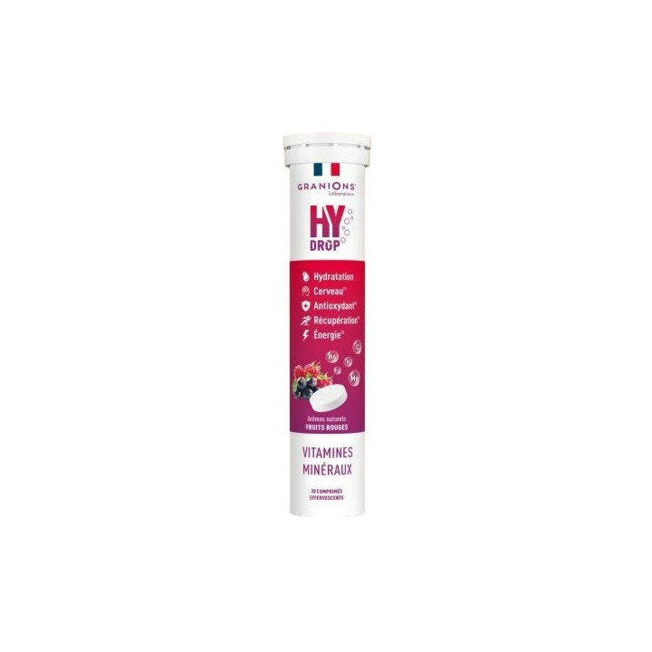 Hydrop Hydratation Électrolytes Fruits Rouges x20cpr effervescents - Granions - IllicoPharma