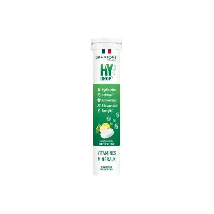 Hydrop Hydratation Électrolytes Menthe Citron x20cpr effervescents - Granions - IllicoPharma