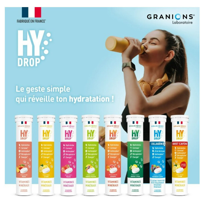 Hydrop Hydratation Électrolytes Citron x20cpr effervescents - Granions - IllicoPharma