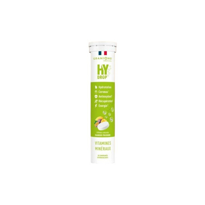 Hydrop Hydratation Électrolytes Mangue Passion x20cpr effervescents - Granions - IllicoPharma