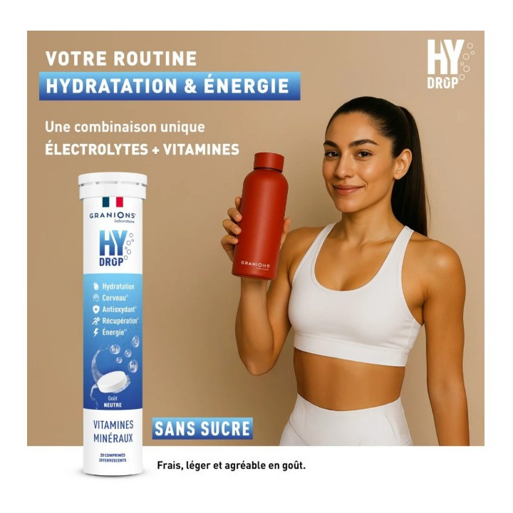 Hydrop Hydratation Électrolytes Neutre x20cpr effervescents - Granions - IllicoPharma