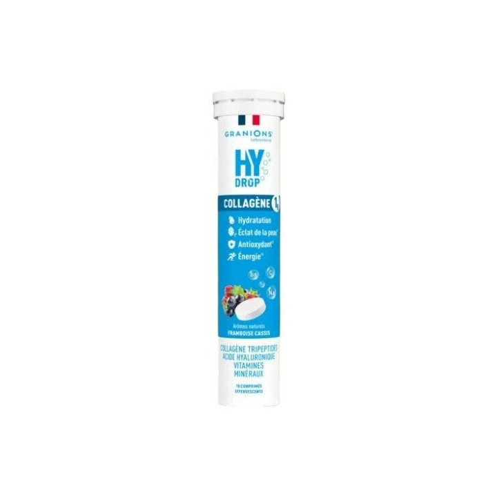 Hydrop Collagène Hydratation Électrolytes Framboise Cassis x18cpr effervescents - Granions - IllicoPharma