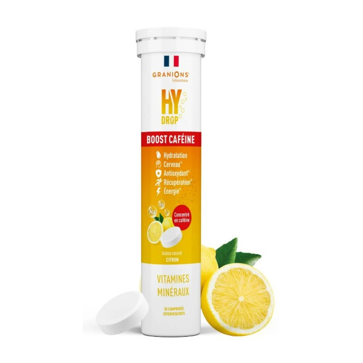 Hydrop Boost Caféine Hydratation Électrolytes Citron x20 effervescents - Granions - IllicoPharma
