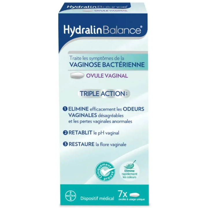 Hydralin Balance Vaginose Bactérienne x7 ovules vaginales - IllicoPharma