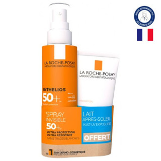 Anthelios Spray Invisible SPF50+ 200ml + Lait Après-Soleil 75ml Offert - La Roche-Posay - IllicoPharma