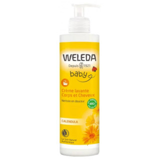 Crème lavante Corps & Cheveux Calendula Bio 400ml - Weleda - IllicoPharma