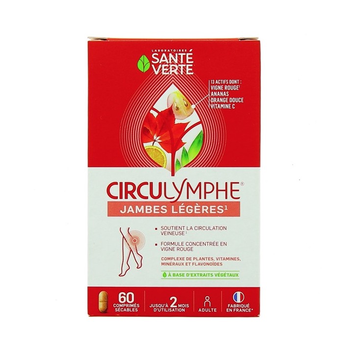 Circulymphe Jambes légères - 2x60cpr sécables - Santé verte - IllicoPharma