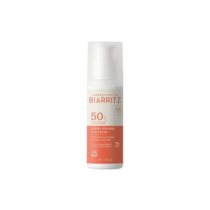 Crème Solaire Visage SPF50 Bio 50ml - Laboratoires de Biarritz – IllicoPharma
