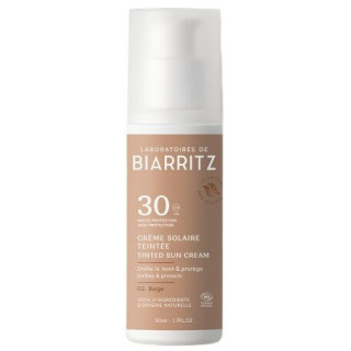 Crème Solaire Teintée Beige Visage SPF30 Bio 50ml - Laboratoires de Biarritz – IllicoPharma