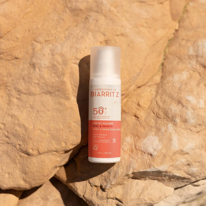 Crème Solaire Bébé & Enfants SPF50+ Bio 100ml - Laboratoires de Biarritz – IllicoPharma
