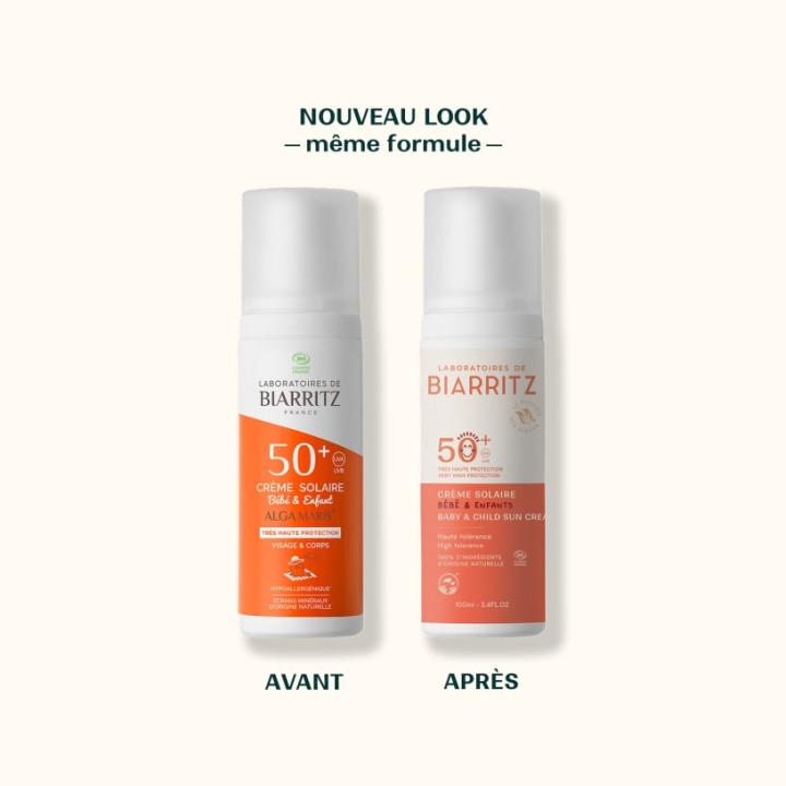 Crème Solaire Bébé & Enfants SPF50+ Bio 100ml - Laboratoires de Biarritz – IllicoPharma