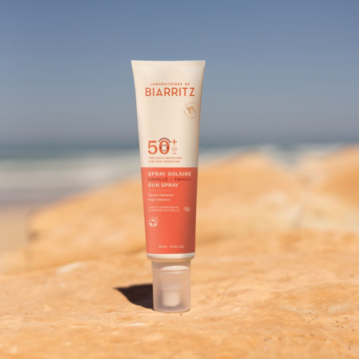 Spray Solaire Famille SPF50+ Bio 150ml - Laboratoires de Biarritz – IllicoPharma
