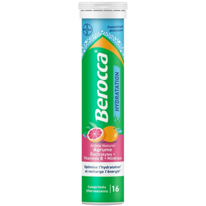 Berocca Hydratation Agrume x16cpr effervescents - IllicoPharma