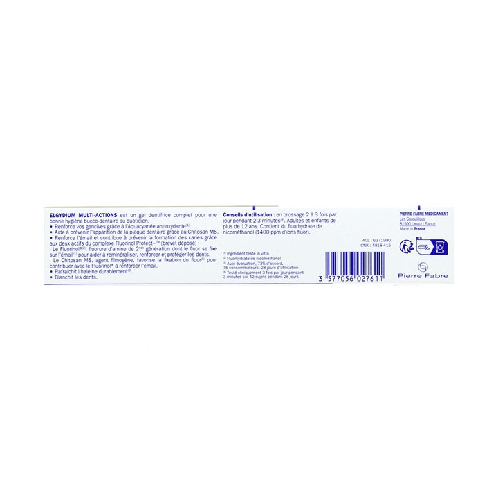 Dentifrice Multi-Actions 75ml - Elgydium - IllicoPharma