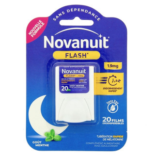 Novanuit Flash 1.9mg mélatonine x20 films goût menthe - IllicoPharma