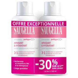 Poligyn 50+ Apaisant & Hydratant 3en1 2x500ml - Saugella - IllicoPharma