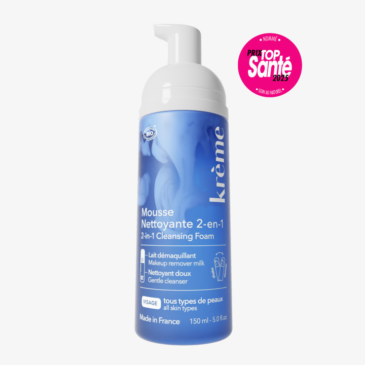 Mousse Nettoyante 2-en-1 Bio 2x150ml – Krème – IllicoPharma