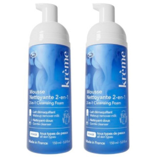 Mousse Nettoyante 2-en-1 Bio 2x150ml – Krème – IllicoPharma