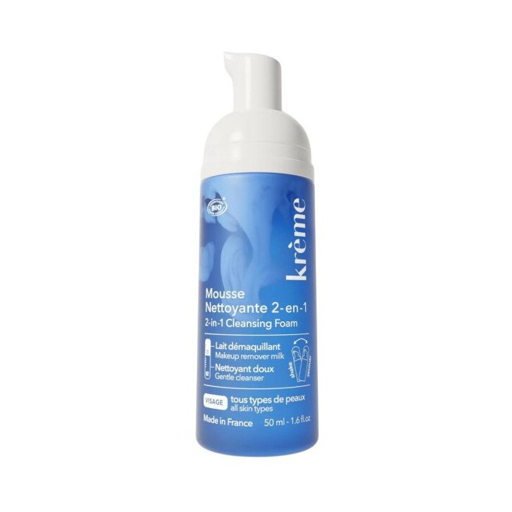 Mousse Nettoyante 2-en-1 Bio 50ml – Krème – IllicoPharma
