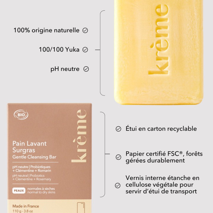 Pain Lavant Surgras Bio 110g – Krème – IllicoPharma