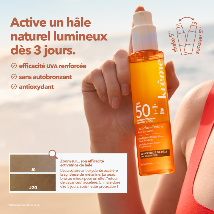 Eau Solaire Fraîche SPF50 Bio 150ml – Krème – IllicoPharma