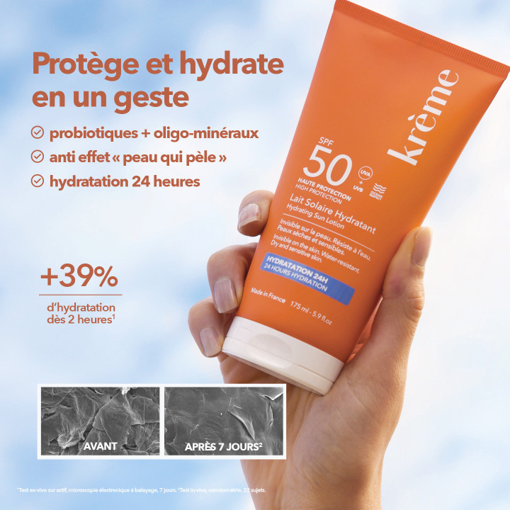 Lait Solaire Hydratant SPF50 Bio 175ml – Krème – IllicoPharma