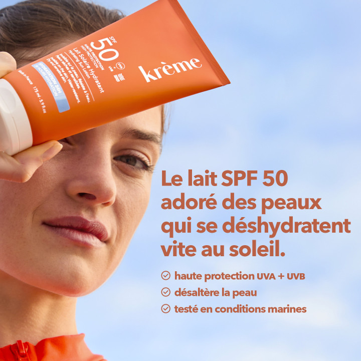 Lait Solaire Hydratant SPF50 Bio 175ml – Krème – IllicoPharma