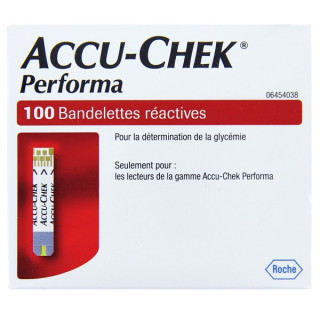 Accu-Chek Performa x100 bandelettes réactives - Diabète - IllicoPharma