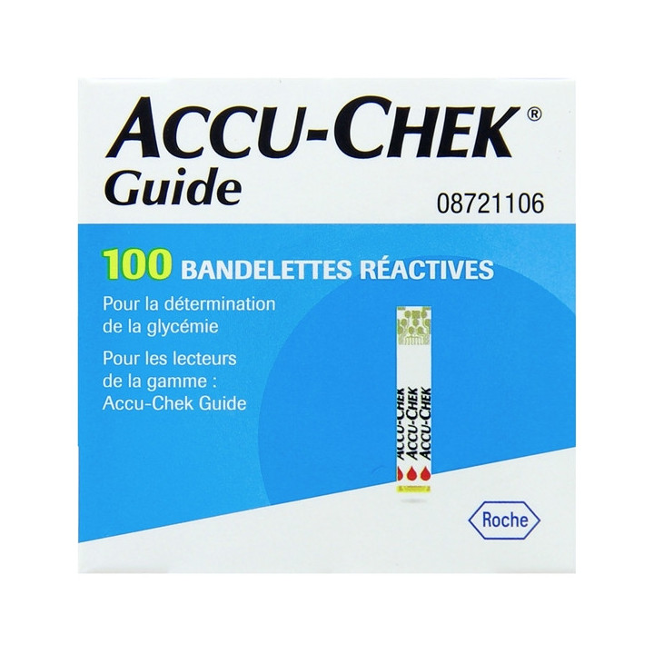Accu-Chek Guide x100 bandelettes réactives - Diabète - IllicoPharma